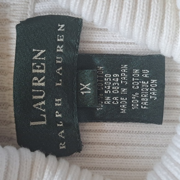 Lauren Ralph Lauren Timeless Plus Sz Ribbed Turtleneck 100% Cotton Comfy Sweater - Picture 5 of 10